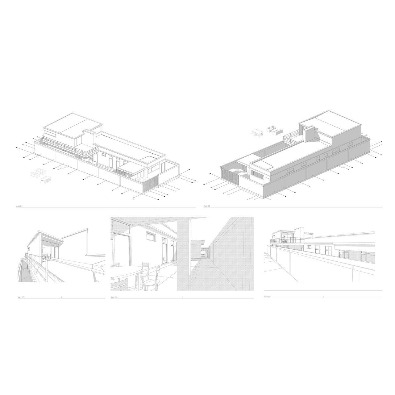 Isometric diagram of the three-generation house